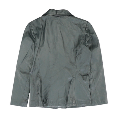 Black Solid Leather Jacket