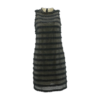 Black Solid Midi Dress