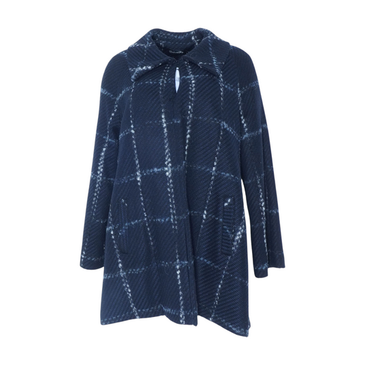 Navy Check Coat