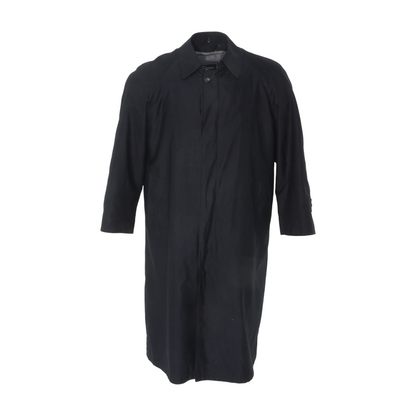 Vintage Black Solid Wool Blend Coat