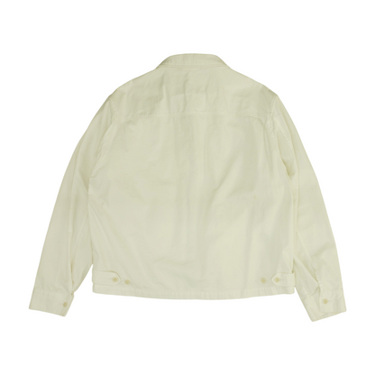 White Solid Denim Jacket
