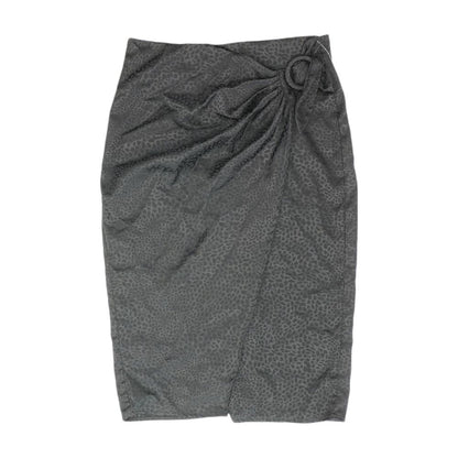 Black Animal Print Midi Skirt