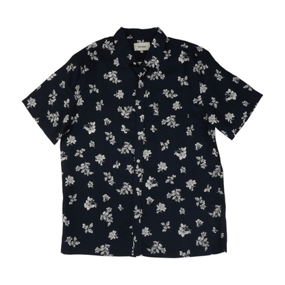 Navy Floral Short Sleeve Button Down