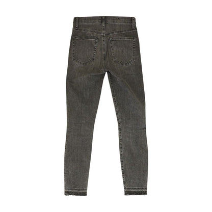Black Solid High Rise Skinny Leg Jeans
