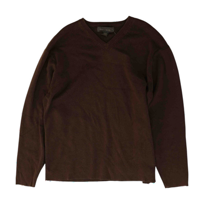 Brown Solid Pullover Sweater