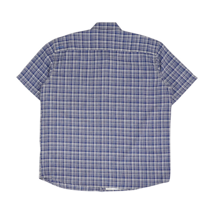 Blue Plaid Short Sleeve Button Down