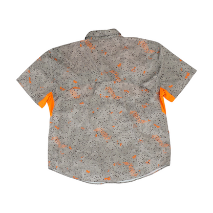 Tan Camo Short Sleeve Button Down