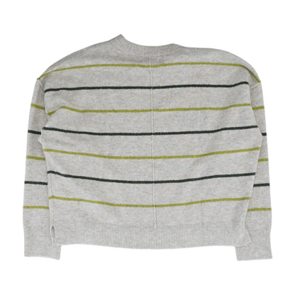 Beige Striped Pullover Sweater