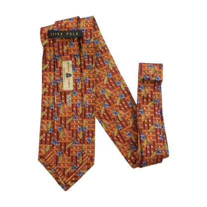 Rust Floral Neck Tie
