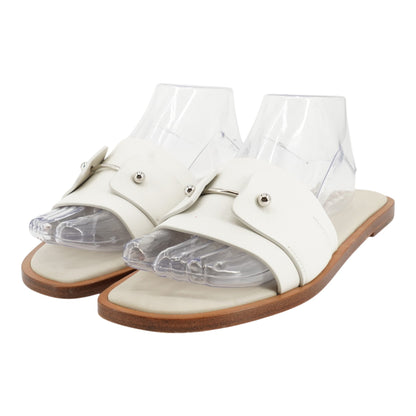 Chambelimule Mules in White Calf Leather