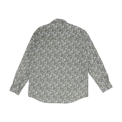 Gray Paisley Long Sleeve Button Down