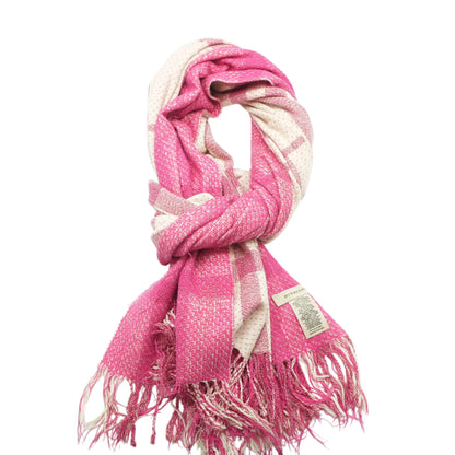 Check Scarf in Pink and White