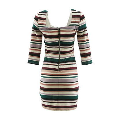 Green Striped Midi Dress