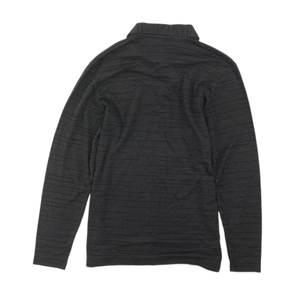 Navy Striped Long Sleeve Polo
