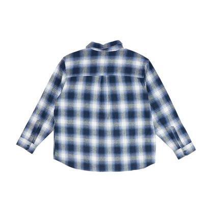 Navy Plaid Flannel Button Down