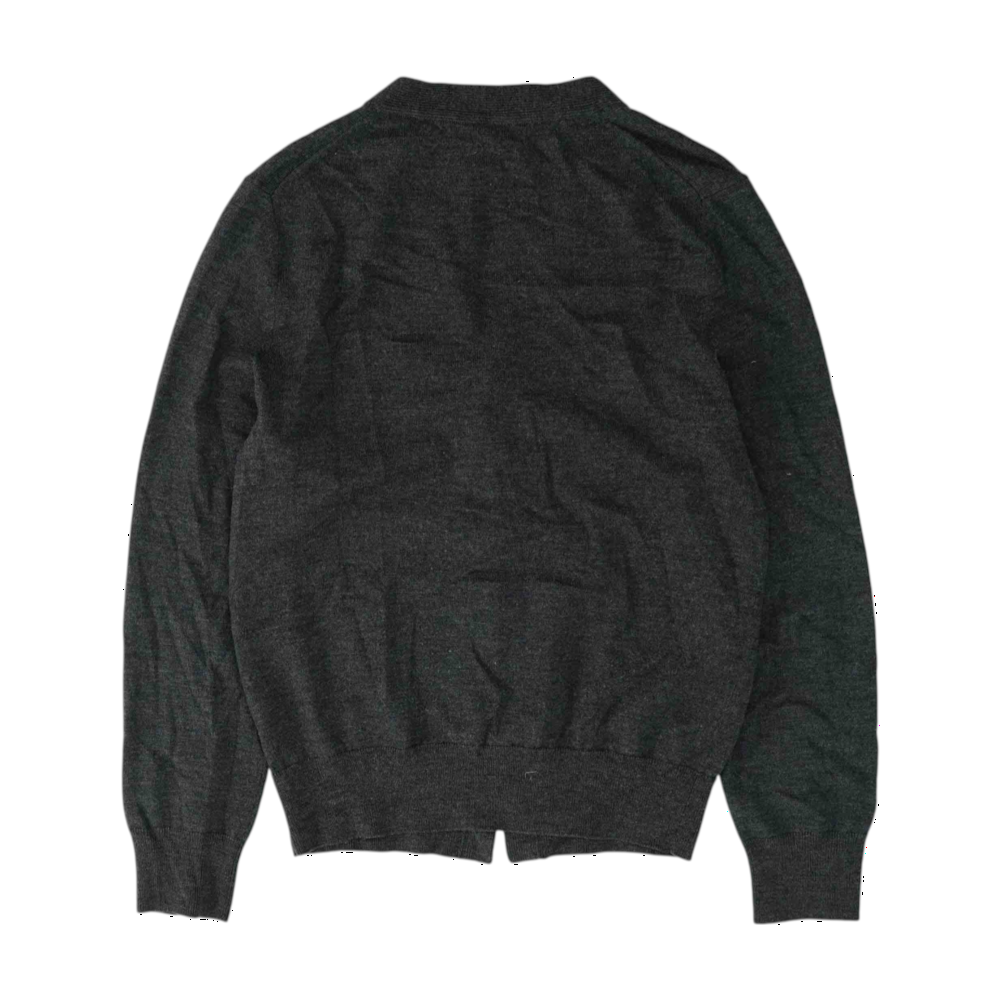 Gray Solid Cardigan Sweater