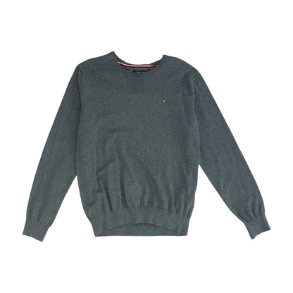 Gray Solid Pullover Sweater