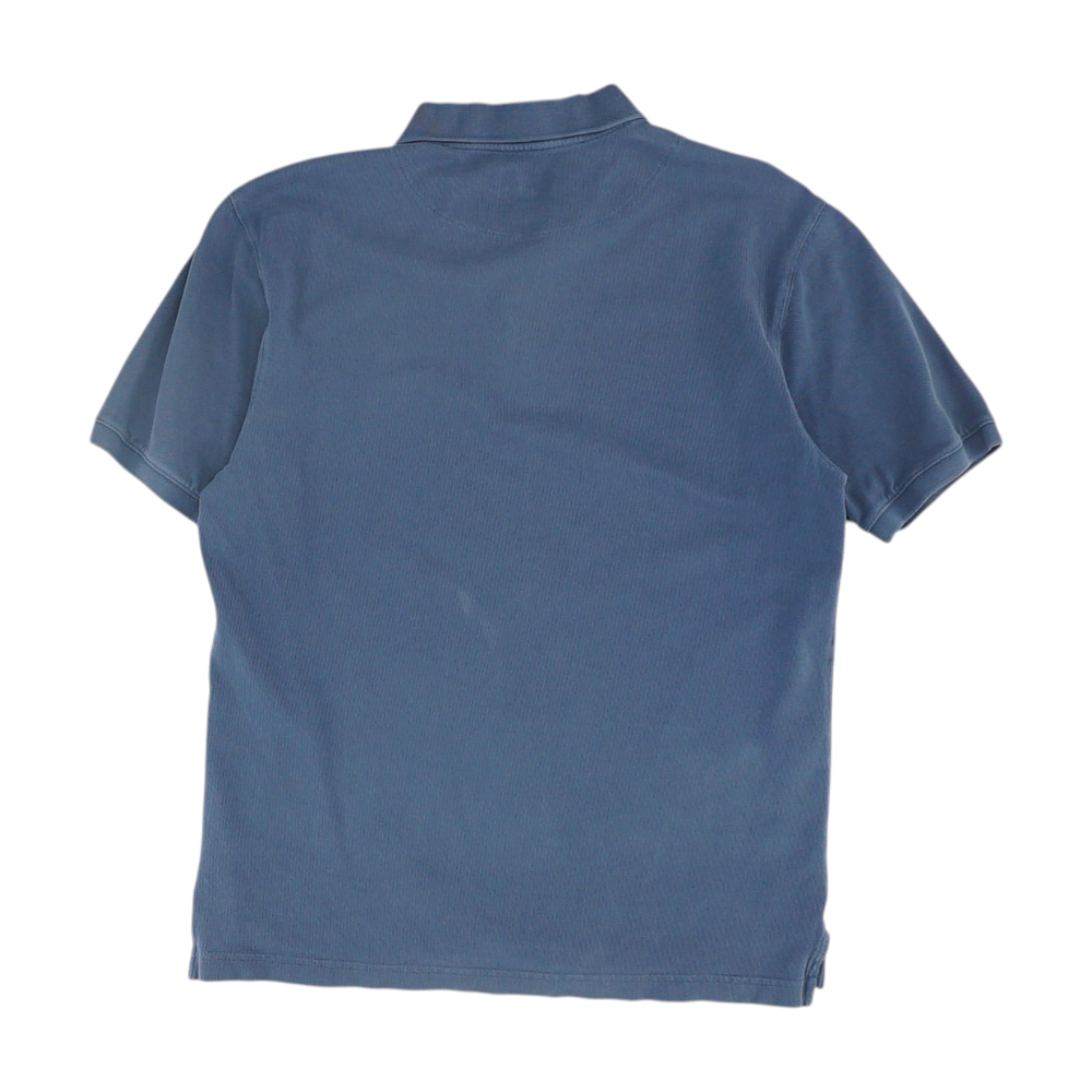 Blue Solid Short Sleeve Polo