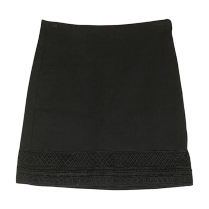 Black Solid Midi Skirt