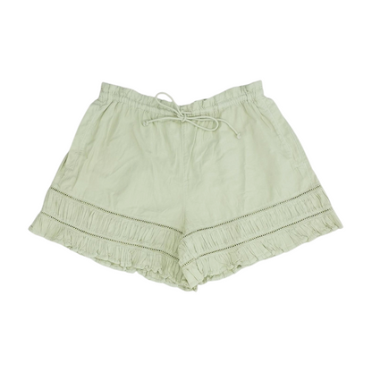 Green Solid Knit Shorts