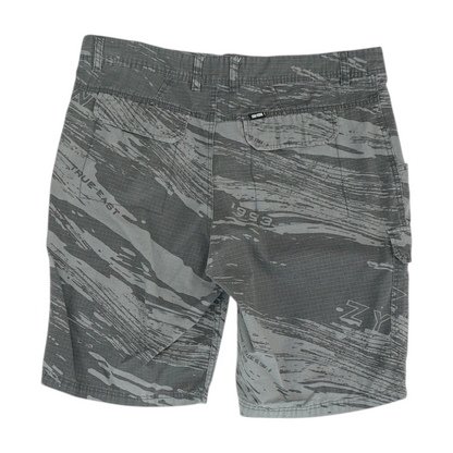 Gray Print Cargo Shorts