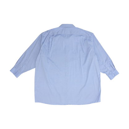 Blue Solid Long Sleeve Button Down