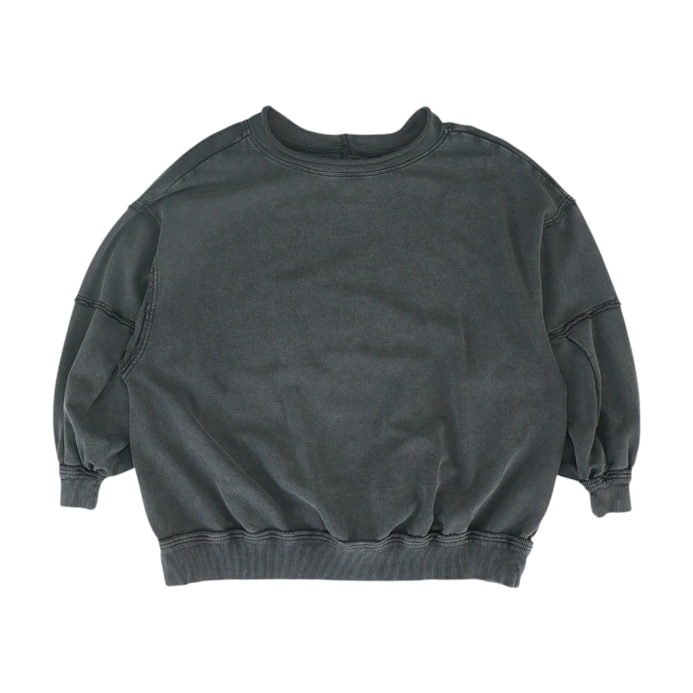 Black Solid Sweatshirt Pullover