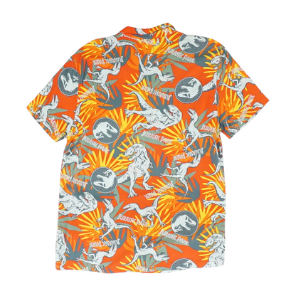 Red Graphic Short Sleeve Button Down