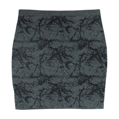 Gray Print Mini Skirt