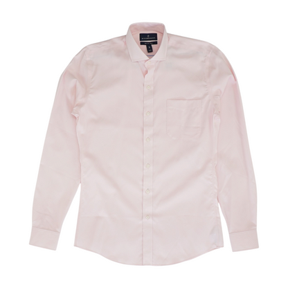 Pink Solid Long Sleeve Button Down