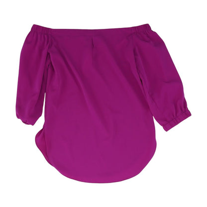 Magenta Solid 3/4 Sleeve Blouse
