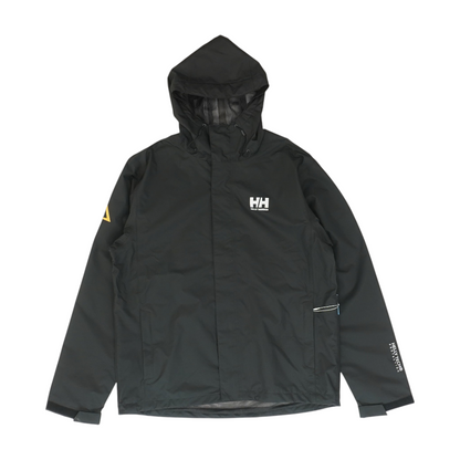 Black Solid Rain Jacket