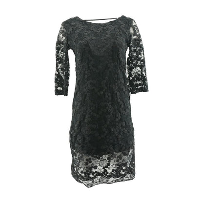 Black Solid Midi Dress