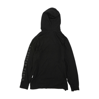 Black Solid Hoodie Pullover