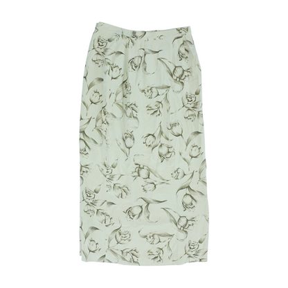 Vintage Beige Floral Maxi Skirt