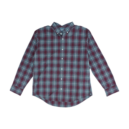 Gray Plaid Long Sleeve Button Down