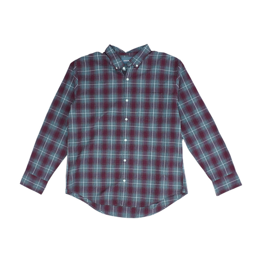 Gray Plaid Long Sleeve Button Down