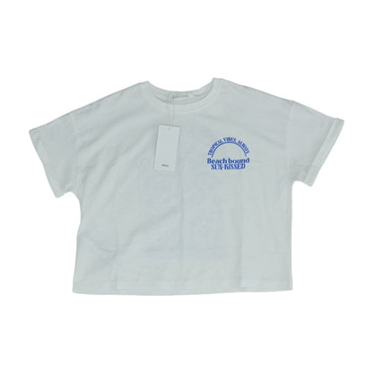 White Solid Crewneck T Shirt