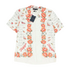 Beige Graphic Short Sleeve Button Down