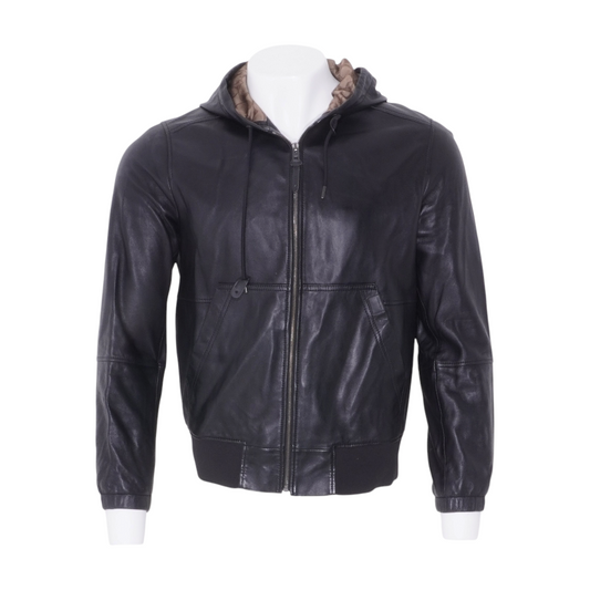 Black Leather Trainer Jacket