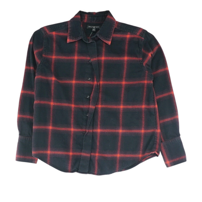 Black Plaid Flannel Button Down