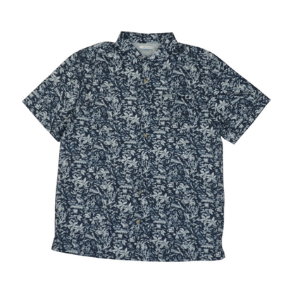 Navy Tropical Outdoor Button Down