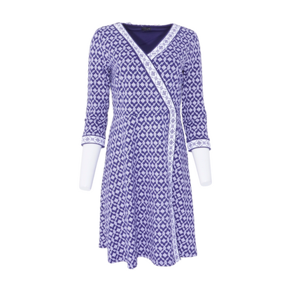 Navy Print Mini Dress
