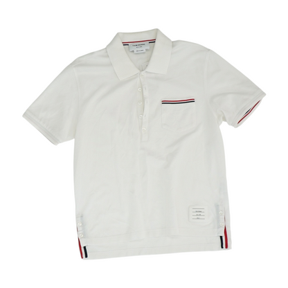 White Solid Short Sleeve Polo