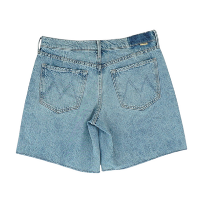 Blue Solid Denim Shorts
