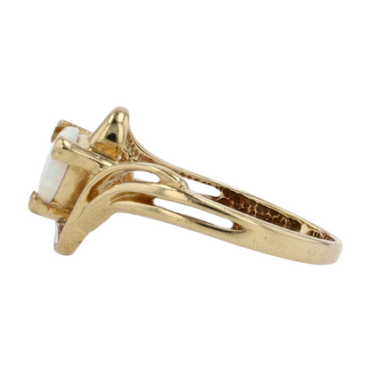10K Yellow Gold Synthetic Opal Fashion Ring