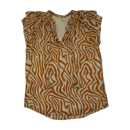Beige Graphic Blouse