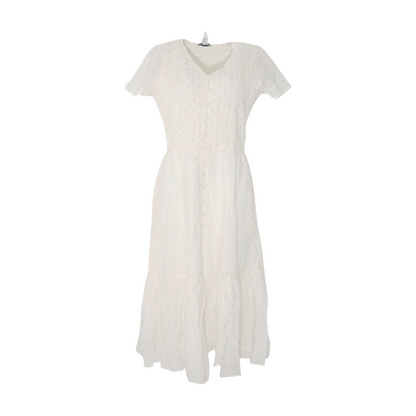 Ivory Petite Polka Dot Midi Dress