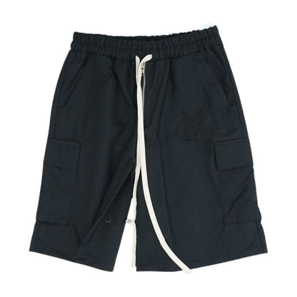 Black Solid Active Shorts