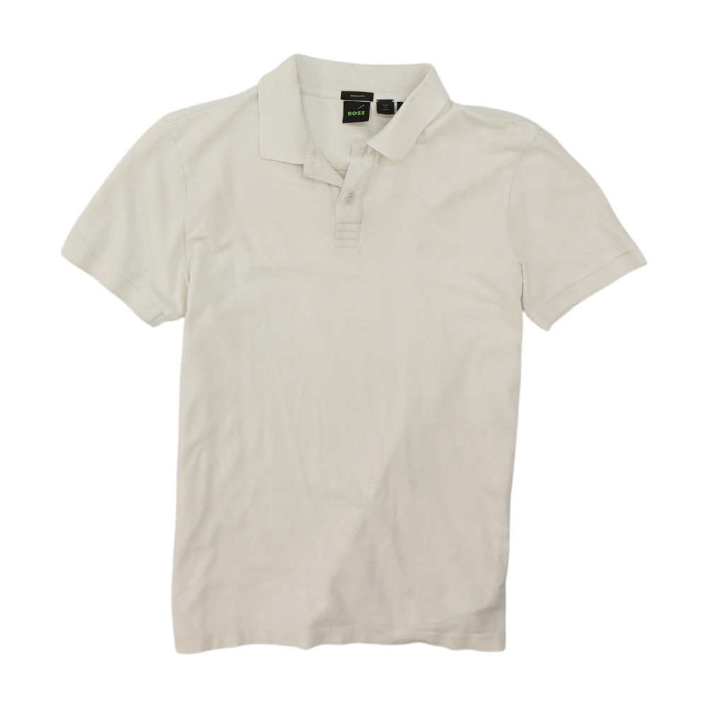 White Solid Short Sleeve Polo